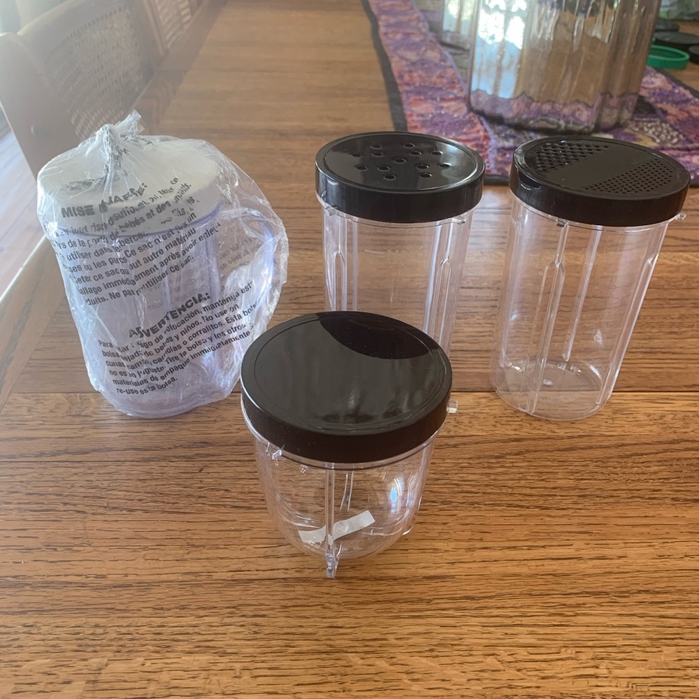 Magic Bullet Blender Replacement Parts Handled 4 Cups Mug With Removable Caps